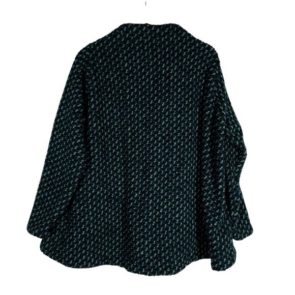 Alembika Womens Jacket XS Textured Wool Blend Leopard Faux Fur Pockets Boho Fit - Picture 7 of 11